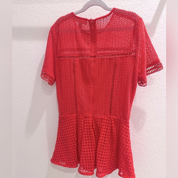 Michael Kors Red Lace Peplum Women’s Top- Size 0 - Picture 2 of 6